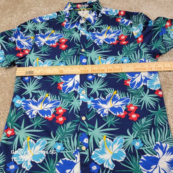 Cactus Man Floral Print Button Up Short Sleeve Casual Shirt Slim Fit M - Picture 3 of 8